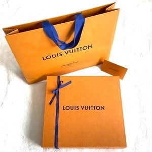 Louis Vuitton Gift Wrapping Bundle Empty Large Box + Ribbon + Shopping Bag NEW